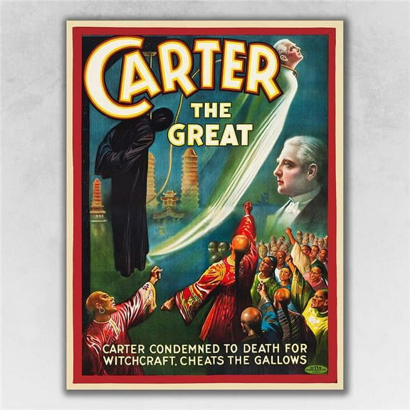 36 x 48 in. Vintage 1926 Carter Witchcraft Magic Poster Multi Color Wall Art