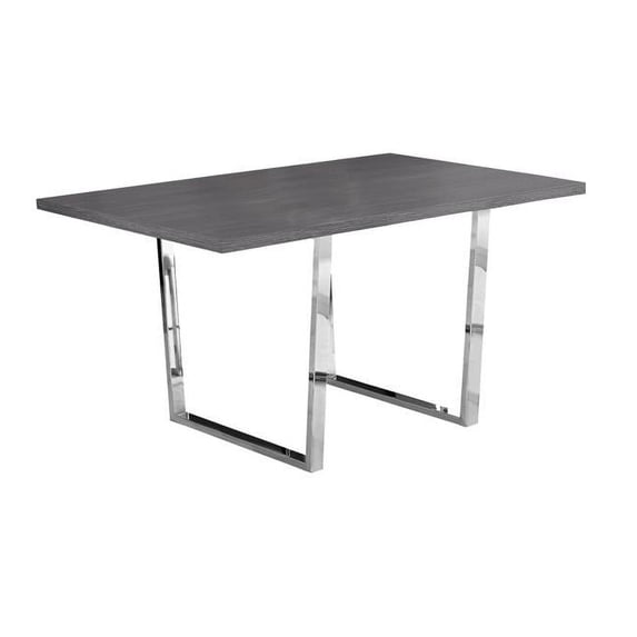 36 x 60 in. Grey Chrome Metal Dining Table