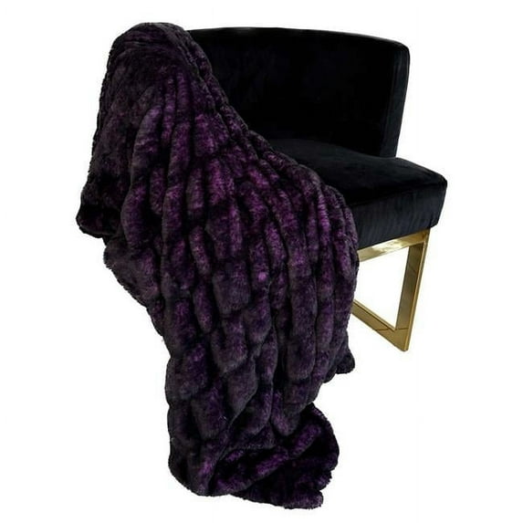 36 x 60 in. Plush Pelt Faux Fur Luxury Throw Blanket, Purple