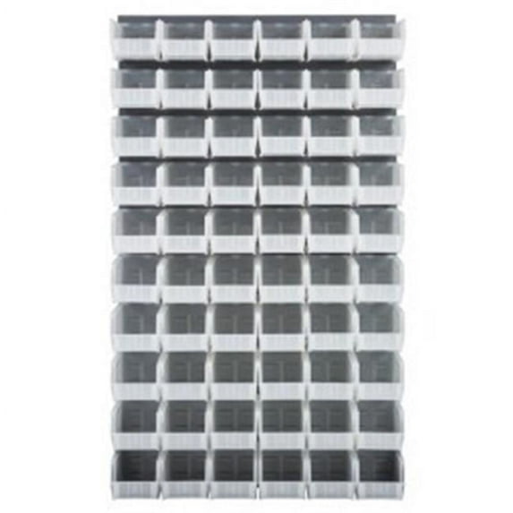 36 x 61 in. Gray Louvered Panel with Clear Bins