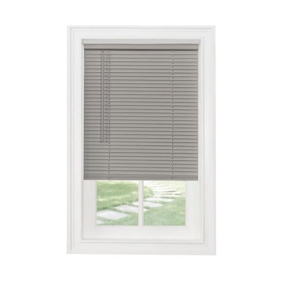 36 x 64 in. GII Morningstar Cordless Light Filtering Vinyl Mini Blinds with 1 in. Slats, Grey
