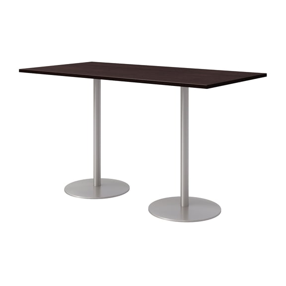 36 x 72" Bistro Table - Espresso Top - Silver Base