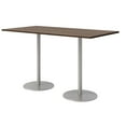 thumbnail image 1 of 36 x 72" Bistro Table - Studio Teak Top - Silver Base, 1 of 3