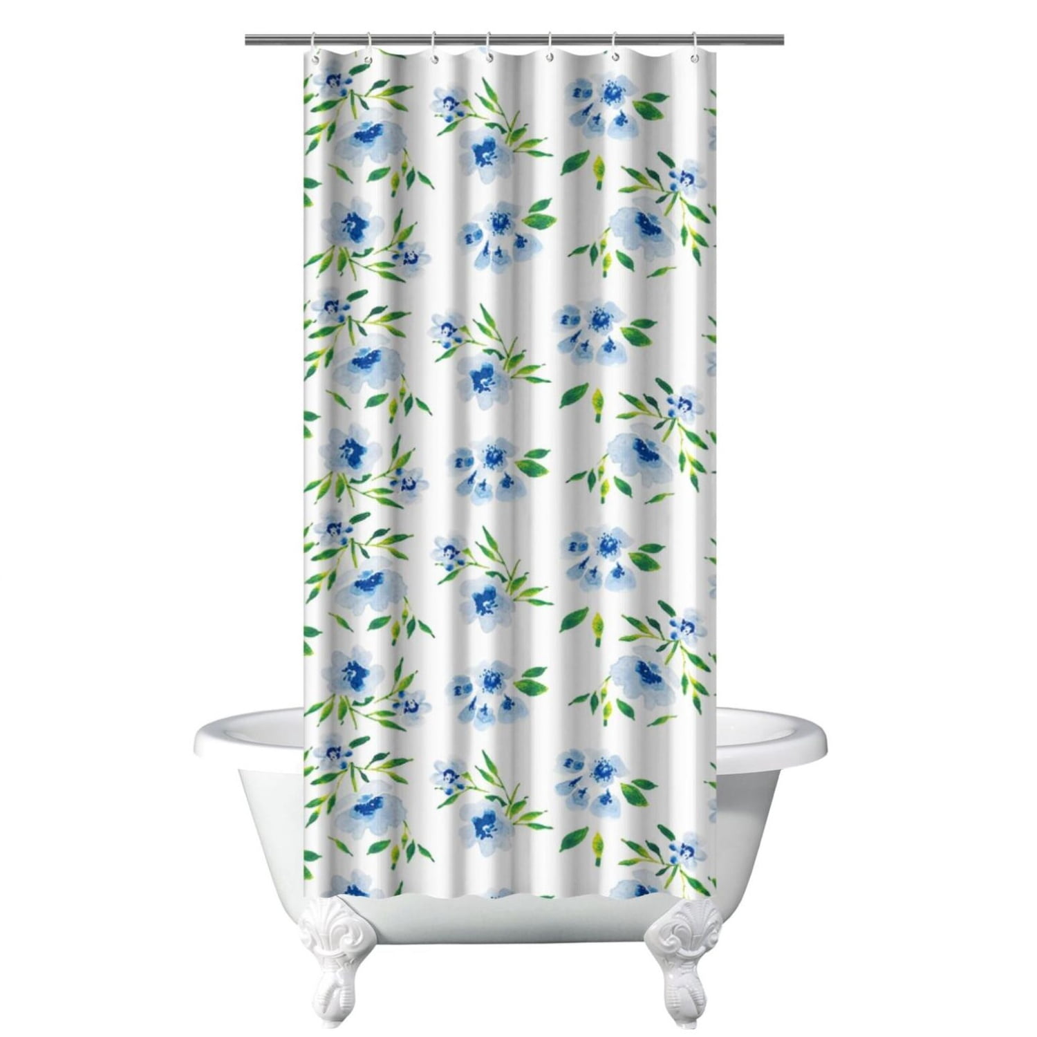 Moutina Hummingbird Floral Shower Curtain - 72x72 Inch, Waterproof Polyester, Spring Summer Bathroom Decor - View #2