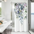 thumbnail image 1 of 36 x 72 Stall Shower Curtain, Spring Floral Green Shower Curtain for Bathroom, Watercolor Plant Eucalyptus Leaves Narrow Half Fabric Bathroom Decor Shower Curtain Sets with Hooks., 1 of 1