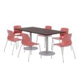 thumbnail image 1 of 36 x 72" Table - 6 Coral Lola Chairs - Espresso Top - Silver Base, 1 of 3