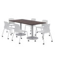 thumbnail image 1 of 36 x 72" Table - 6 Lola Grey Caster Chairs - Espresso Top - Silver Base, 1 of 3