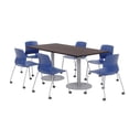 thumbnail image 1 of 36 x 72" Table - 6 Lola Navy Caster Chairs - Espresso Top - Silver Base, 1 of 3