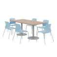 thumbnail image 1 of 36 x 72" Table - 6 Sky Blue Lola Chairs - Cherry Top - Silver Base, 1 of 3