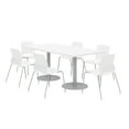 thumbnail image 1 of 36 x 72" Table - 6 White Lola Chairs - White Top - Silver Base, 1 of 3