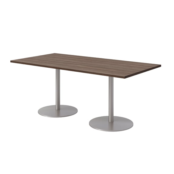 36 x 72" Table - Studio Teak Top - Silver Base