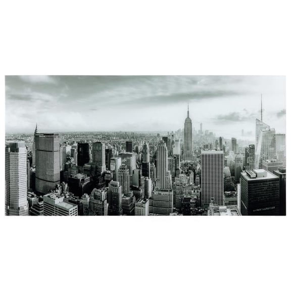 36 x 72 in. New York View Frameless Tempered Glass Panel Contemporary Wall Art