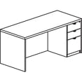 thumbnail image 1 of 36 x 72 in. Prominence 2.0 Right Pedestal Laminate Desk Unit, Gray Elm, 1 of 1