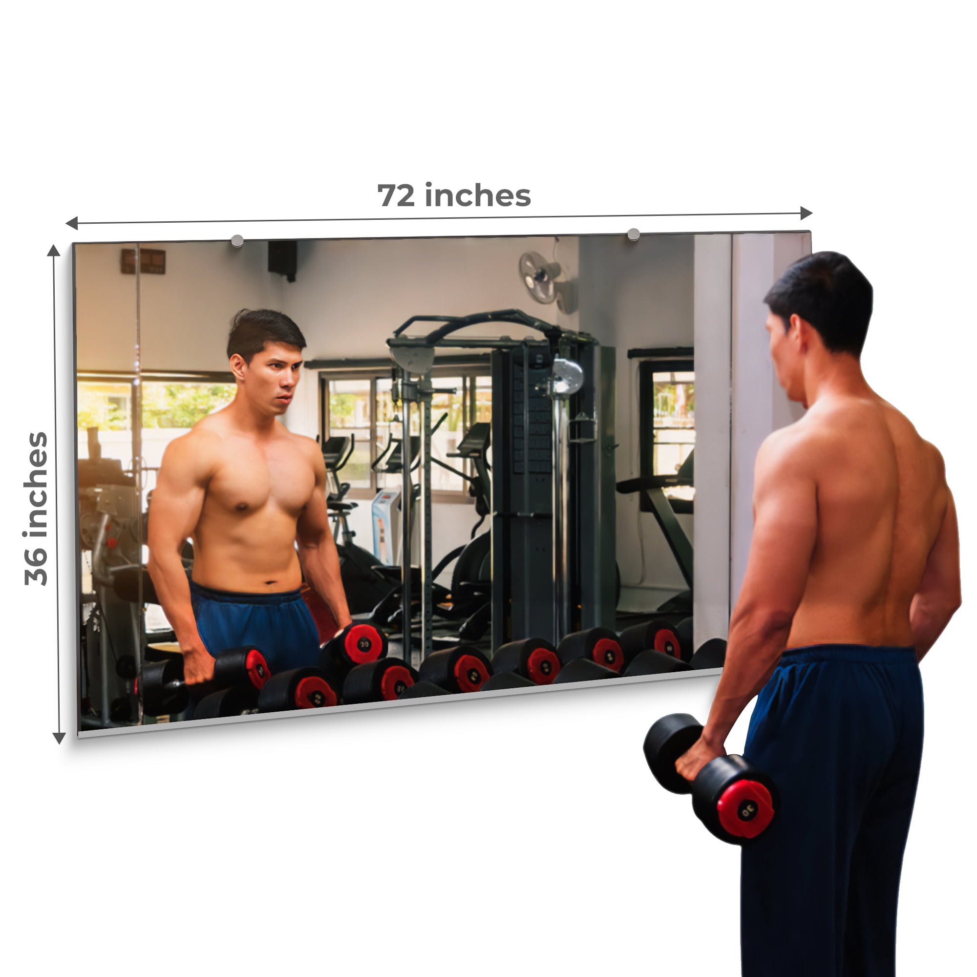 Clear Full-Length Rectangular Frameless Glass Wall Mirror