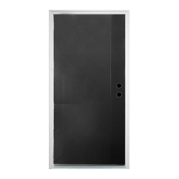 36 x 80 Antique Black Finished Fiberglass Entry Door Left Hand Inswing Fiberglass Door With White 4-9/16 Vinyl Frame