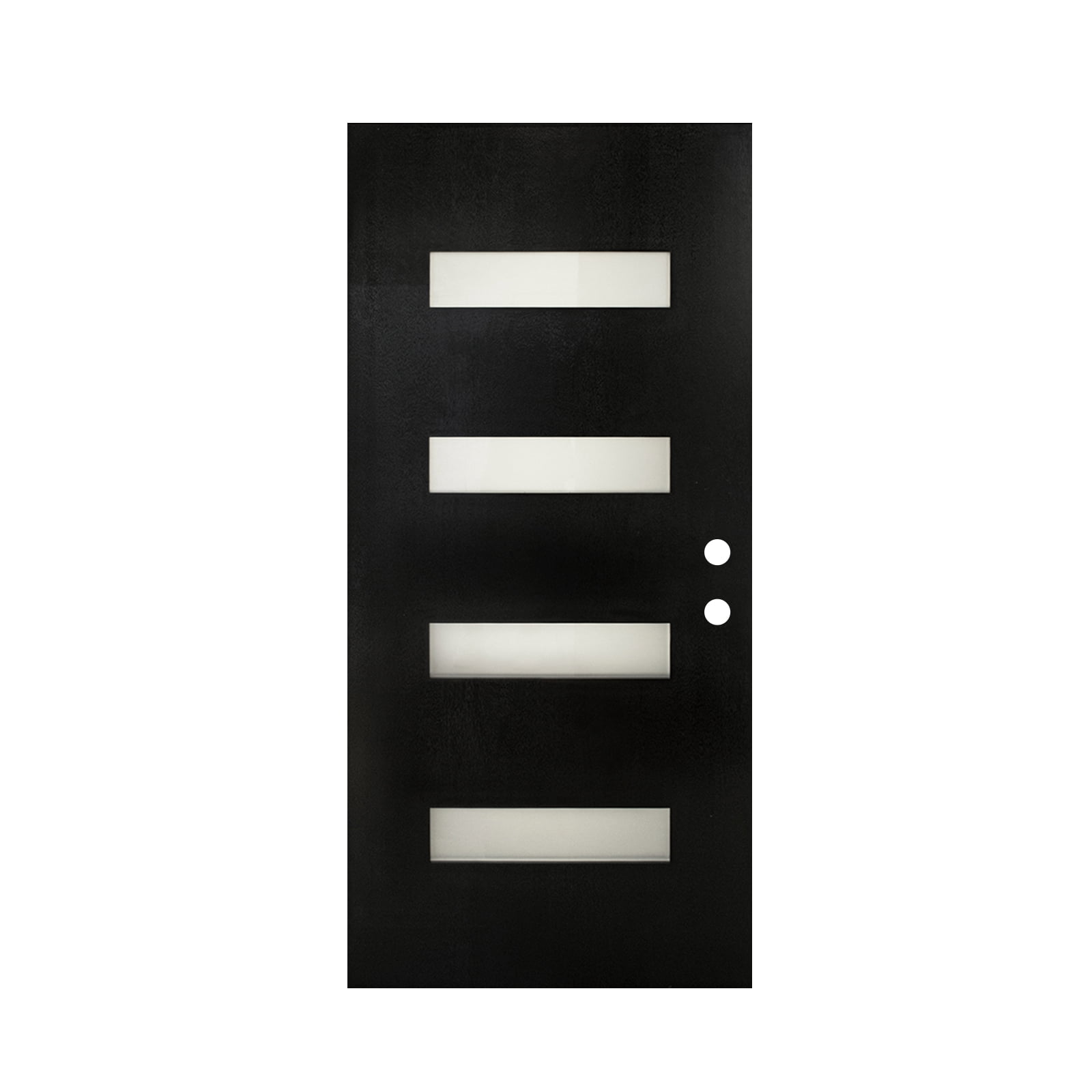 36 x 80 Fiberglass Entry Door with Brickmould, Frosted Glass, Black Finishe Knock-Down Fiberglass Door, Cfor Home Front Entrance, Le Ft Hand Inswing