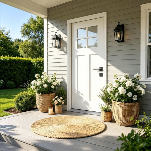 36" x 80" Fiberglass Front Entry Door with 4-9/16" PVC Frame,Exterior Door with Clear Glass, White Smooth Finish for Home Entrance & Patio,Left-Hand Inswing