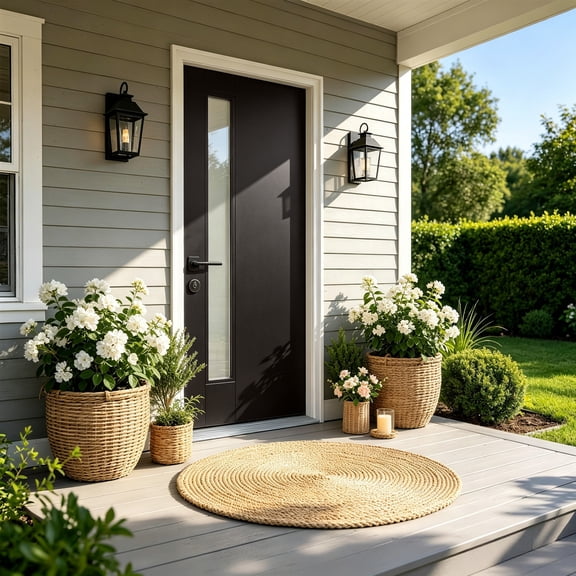 36" x 80" Fiberglass Front Entry Door with 4-9/16" PVC Frame,Exterior Door with Frosted Glass, Black Smooth Finish for Home Entrance