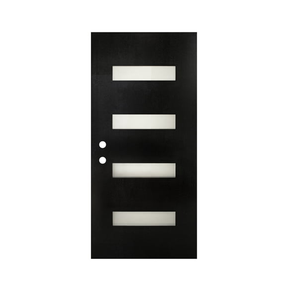 36 x 80 Inch FRP Entry Door Slab, RightHand Inswing Front Door with Frosted Glass, Modern Luxury Exterior Home Door Slab