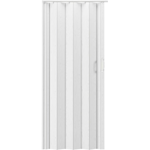 36" x 80" PVC Foldable Accordion Door, White Oak