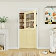 thumbnail image 1 of 36" x 80" Slab Only, 4-Lite Split Dutch Door Unfinished Solid Pine Wood Clear Glass Slab Doors Half Interior Door, 1 of 7