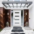 thumbnail image 1 of 36" x 80" White Finished Fiberglass Entry Door，4-Lite Frosted Glass Low-E Glass，Vinyl Brickmould Frame, Right-Hand Inswing Design, 1 of 6