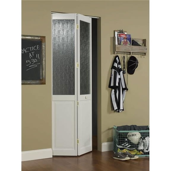 36 x 80 in. Half Glass Aspen Bifold Door, Unfinished Pine