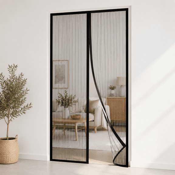 36”x 83” Pre-Framed Magnetic Screen Door, Pet Friendly Heavy Duty Patio Door Screen