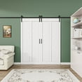 thumbnail image 1 of 36'' x 84'' Manufactured Wood Prefinished Double Sliding Barn Door with Installation Hardware Kit, 1 of 8