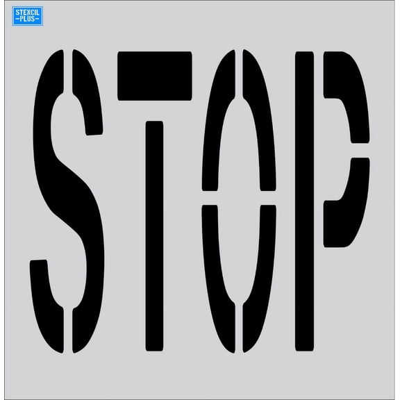 36" x 9" Word - STOP Parking Lot Pavement Marking Stencil Thickness: .125