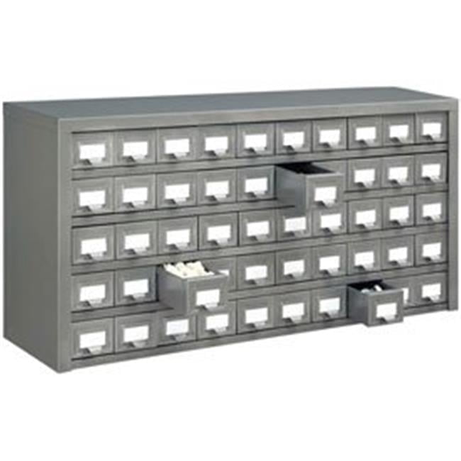 Gray Steel 50-Drawer Industrial Storage Cabinet