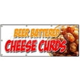 thumbnail image 1 of 36 x 96 in. Beer Battered Cheese Curds Banner Sign - Wisconsin Poutine Fried Fresh, 1 of 1