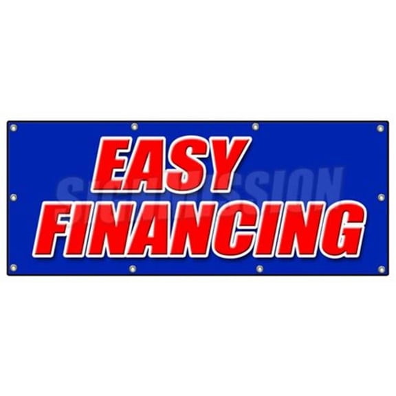 36 x 96 in. Easy Financing Banner Sign - Money Cash Credit Finance Payment Bank