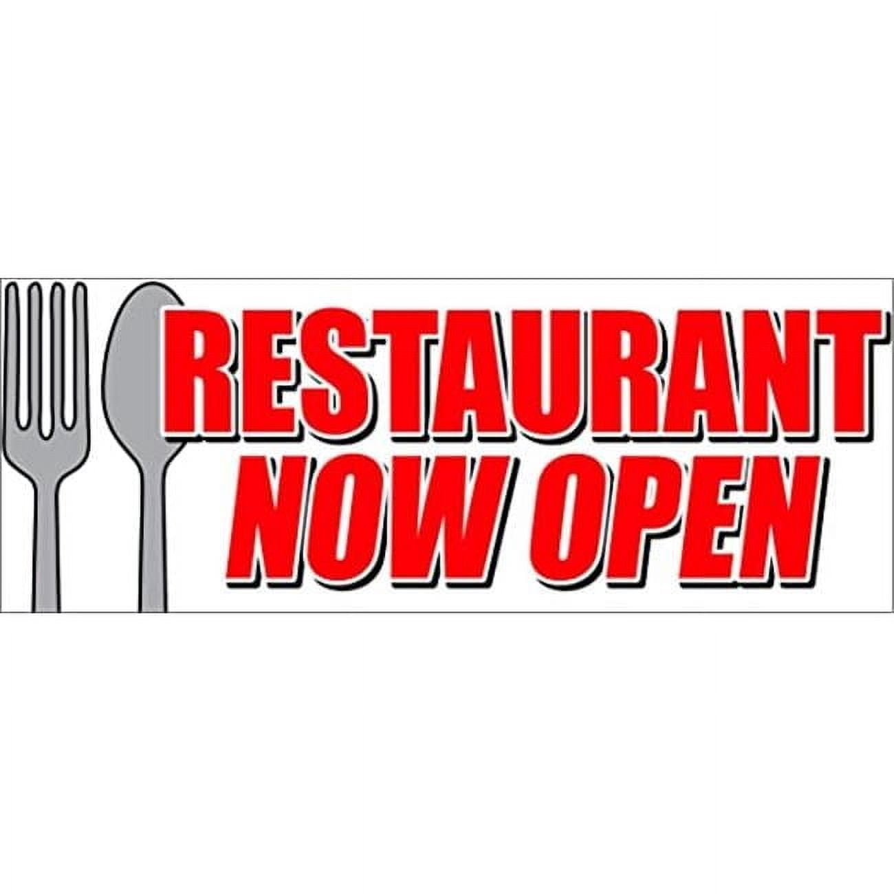 36 x 96 in. Restaurant Now Open Banner Sign - Grand Opening New ...