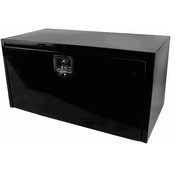 36"x18"x18" 1732305 Black Steel Underbody Truck Tool Box with 3-Point Compression Latch - Black Powder Coated Toolbox for Flatbed - Leak Proof Door, Prevent Contaminants & Freezing