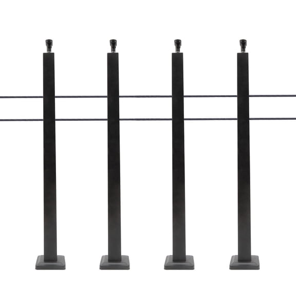 36"x2"x2" Cable Railing Post Adjustable Top Level drilled Post Level Line Post Top Mount Stainless Steel Black Finish Wood Concrete Level Deck