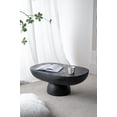 thumbnail image 1 of 36"x24" Oval Coffee Table, Modern Cement Coffee Table Center Table Side Table Accent End Table for Living Room, Black, 1 of 6