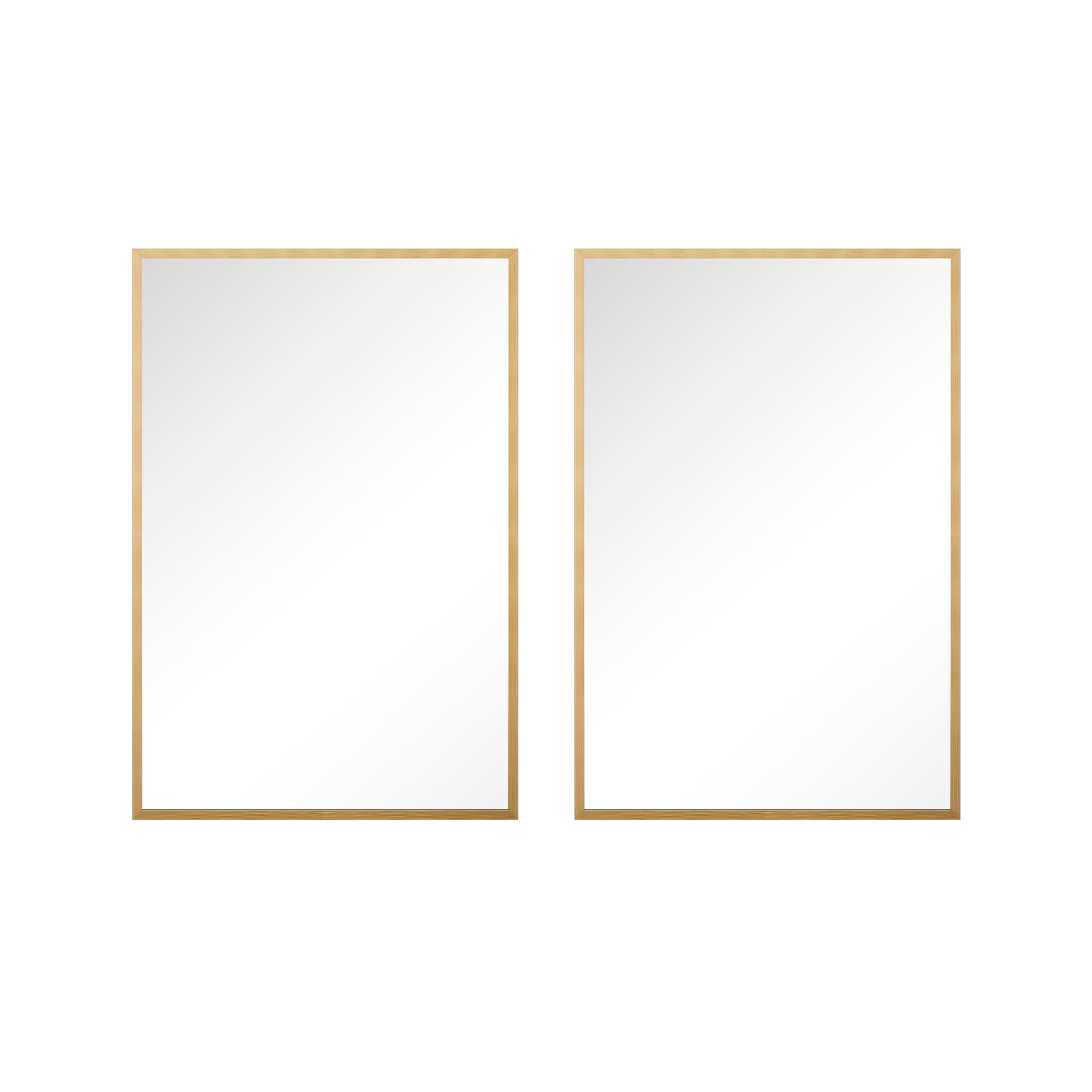36"x24" Rectangle Wall Mirror Bathroom Vanity Mirror Set of 2,Gold