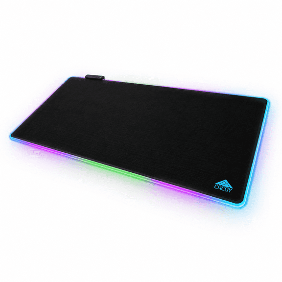 36"x24" Rgb Gaming Mouse Pad Led Desk Mat For & Black | Xxl Large With 9 Lighting Effects Non-slip Rubber Baseed Edges Mousepad A
