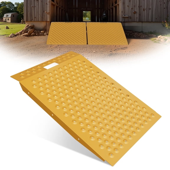 36"x24" Shed Ramp for Riding Mower Anti-Slip Punch Plate Ramp for ATV Motorcycle,750Lbs Capacity Load