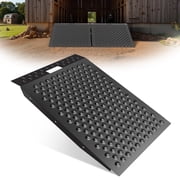 36"x24" Shed Ramps for Riding Mower and Lawn Equipment, Anti-Slip Punch Plate Ramp, 750 LB Capacity (1PC,Black, Alloy)