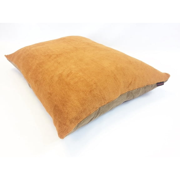 36"x29" Medium Size MicroCushion High Density Memory Foam PolyFiber Waterproof Pet Pillow Bed with Removable Zippered Soft Fleece Sudan Brown / Brown Suede Cover for Small to Medium Dogs