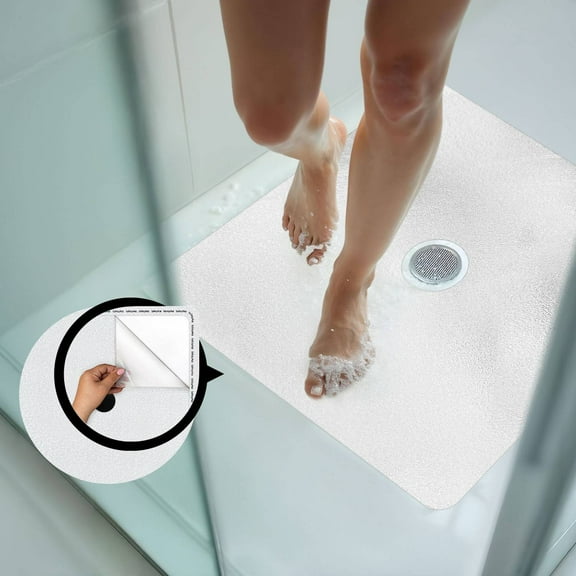 36"x36" Extra-Large Shower Mat | Peel and Stick, Non Slip Shower Mat Certified for Safety