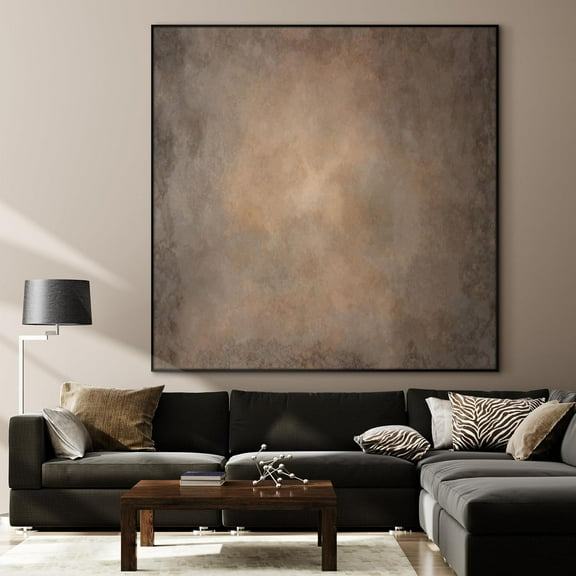 36"x36" Large Framed Wall Art - Abstract Brown and Gray Tones for Aesthetic (Frame Assembly Required)