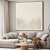 36"x36" Large Framed Wall Art - Decor Dot Pattern Neutral Tones (Frame Assembly Required)