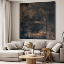 36"x36" Large Framed Wall Art - Decor Rustic Industrial Dark Abstract (Frame Assembly Required)