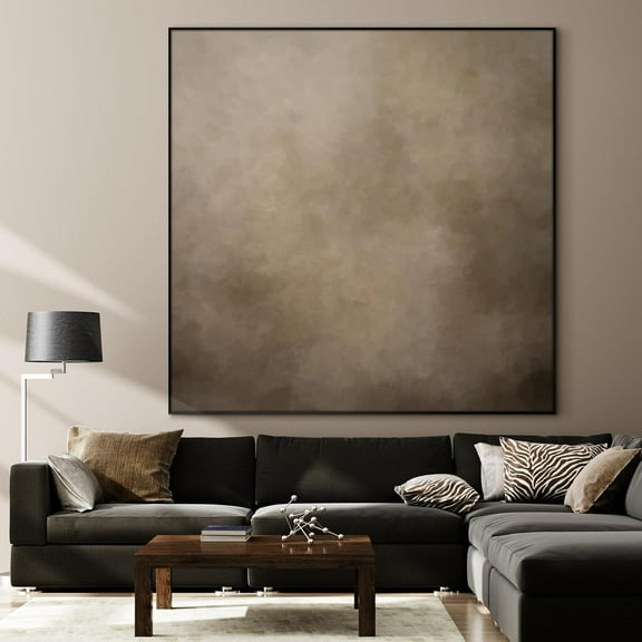 36"x36" Large Framed Wall Art - Minimalist Rustic Beige and Taupe Design (Frame Assembly Required)