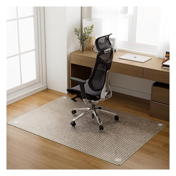 36"x46" Tempered Glass Chair Mat Checkered Patterned Heavy Duty Floor Mats Protector for Hardwood Floors & Carpet, Decorative Home and Office Desk