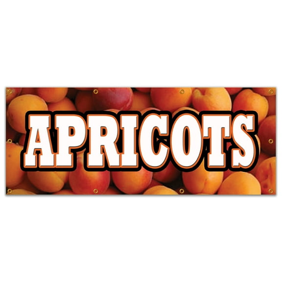 36"x96" APRICOTS BANNER SIGN fresh orchard produce just picked sweet ripe