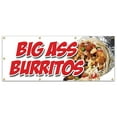 thumbnail image 1 of 36"x96" BIG A** BURRITOS BANNER SIGN huge large extra enormous meal mexican eat, 1 of 4